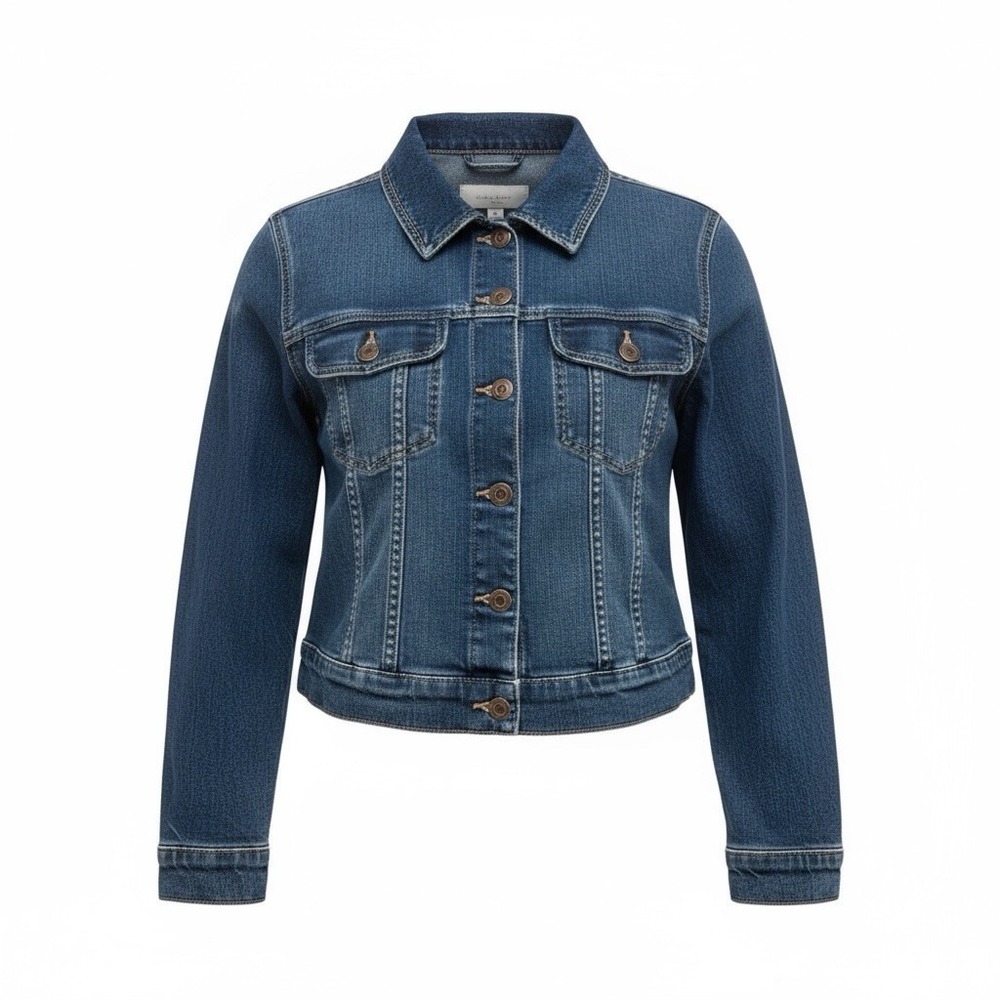 Silver Women's‎ Denim Jacket Size Large Trucker Dark Wash